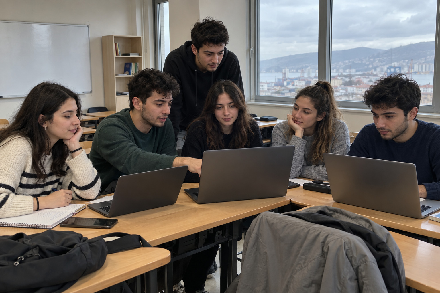 Young people learning digital skills together